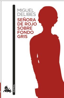 SEÑORA DE ROJO SOBRE FONDO GRIS